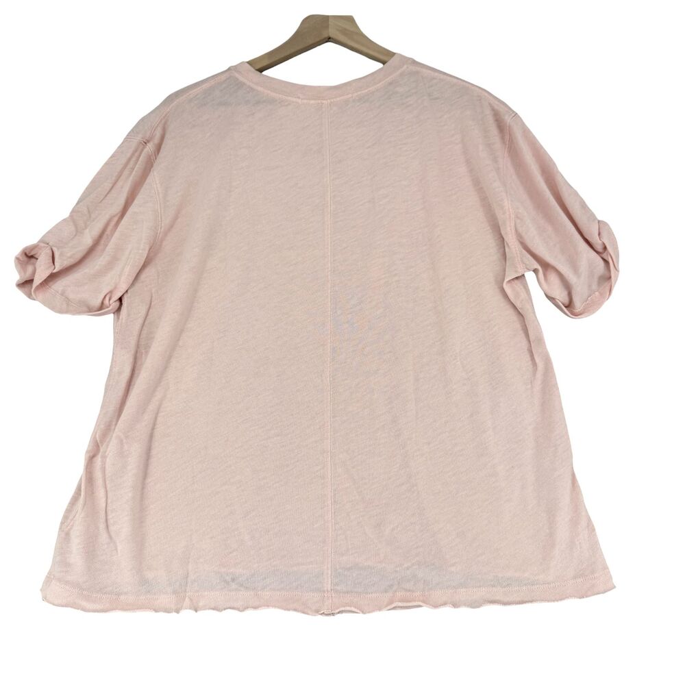 Free People We the Free Cassidy Top Large Light Pink Tee Oversized Casual Boho - Picture 5 of 10